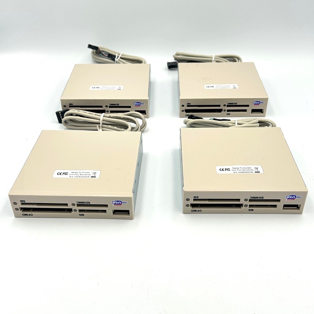 VTG Lot 4 NOS Internal USB 2.0 Multi‎ Card Readers CF SD MMC MS SM 3.5 PC Bay XP
